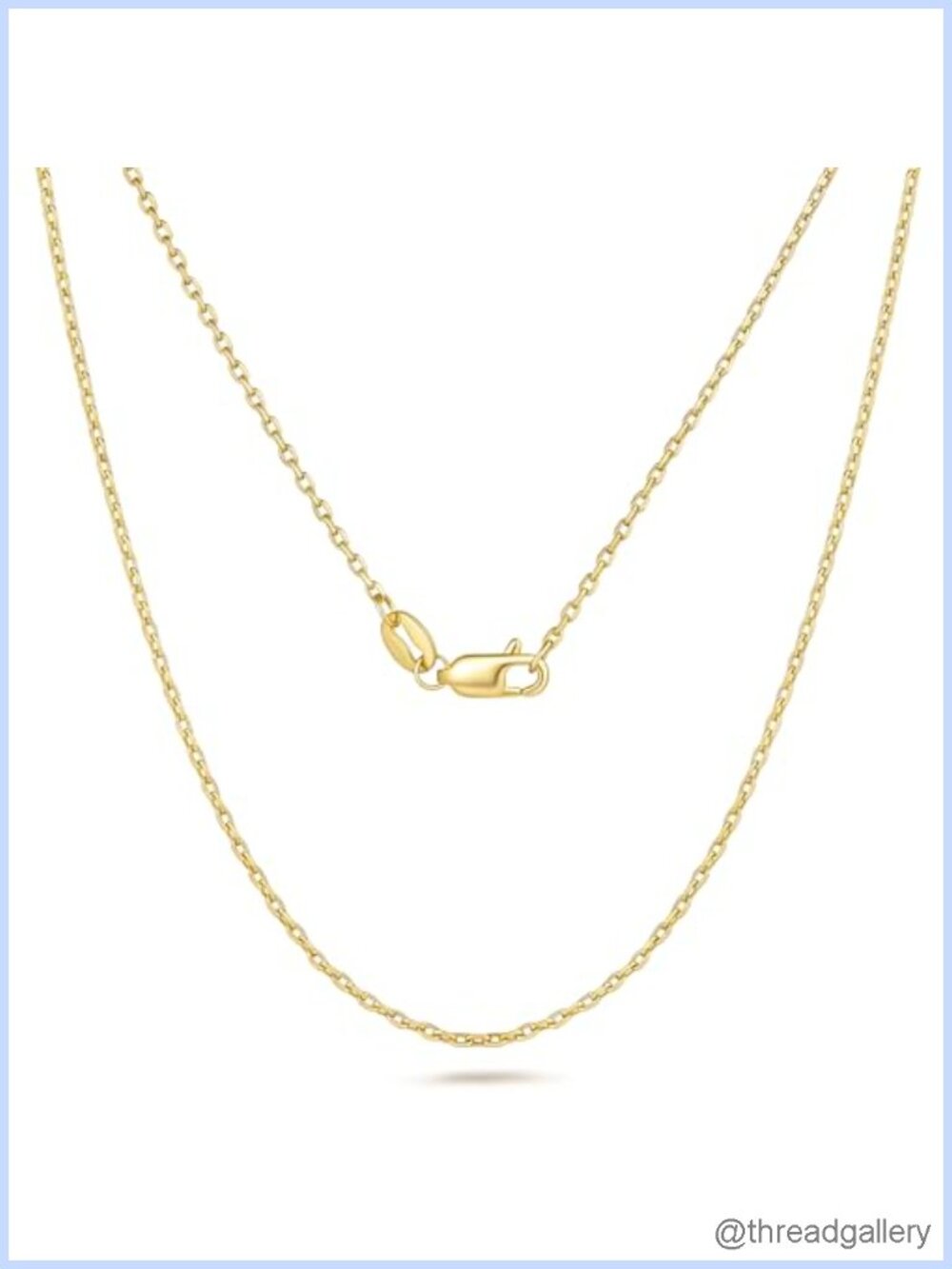 14K Gold Cable Chain Necklace Lobster Clasp Layering 20in